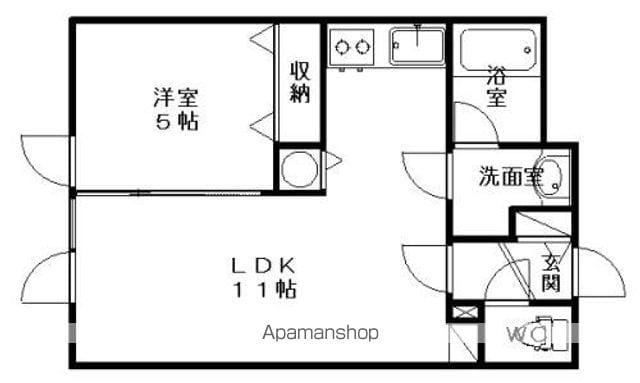 ラグ161E(1LDK/2階)の間取り写真