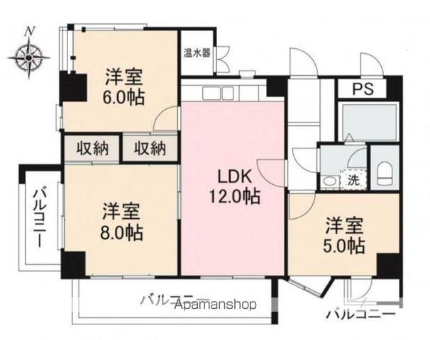 栗林青葉台マンション701(3LDK/7階)の間取り写真