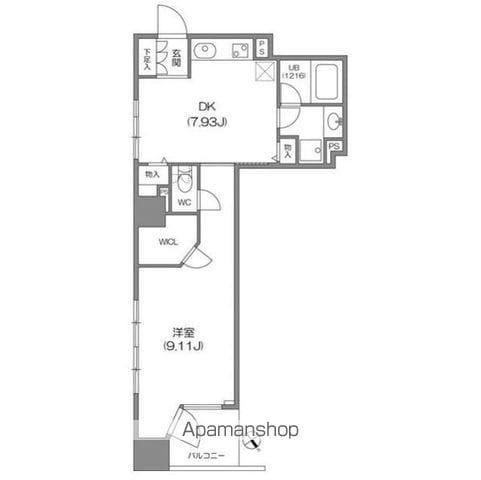 ルクレ新川レジデンス(1DK/11階)の間取り写真