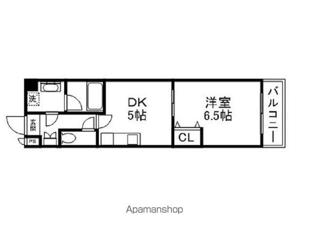 ALTA南草津ビュー(1DK/4階)の間取り写真