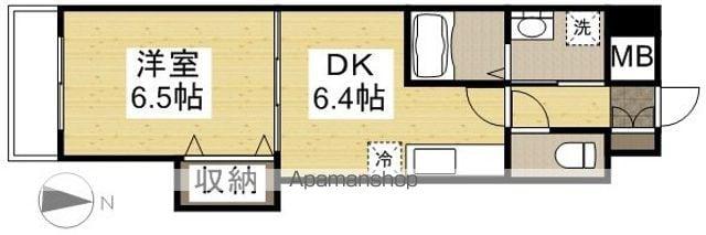 はるなガーデン(1DK/6階)の間取り写真