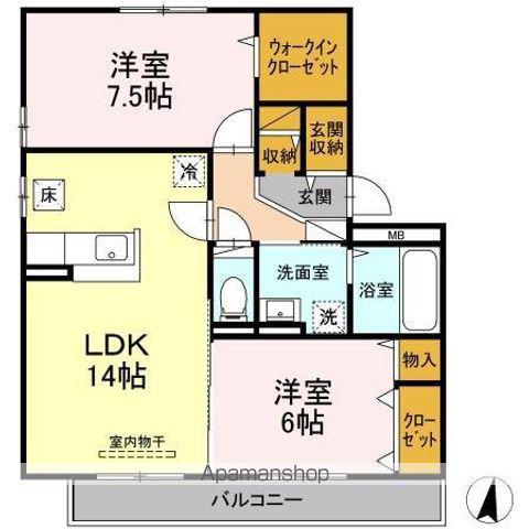 アエル湘南(2LDK/1階)の間取り写真