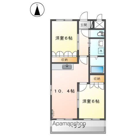 ルーラル1(2LDK/2階)の間取り写真