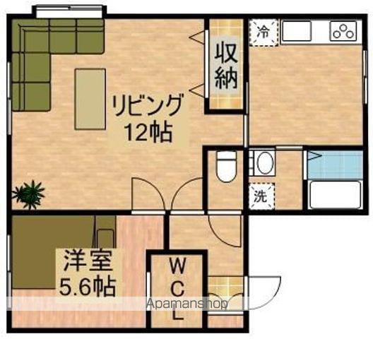 コーポ西遊(2DK/2階)の間取り写真