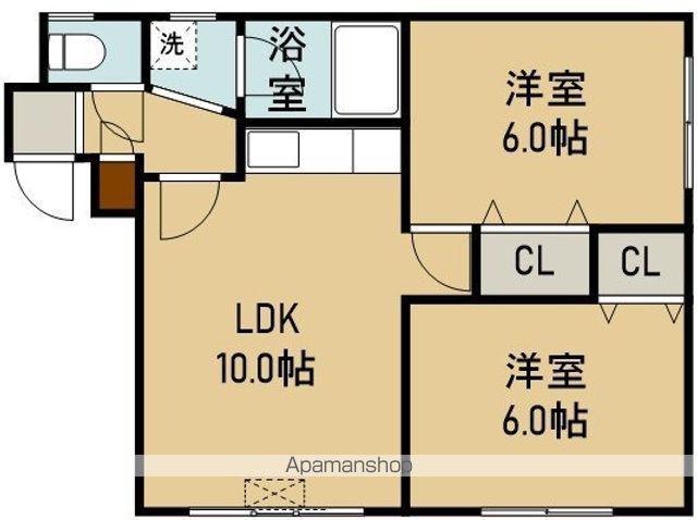 FIVE美原(2LDK/1階)の間取り写真