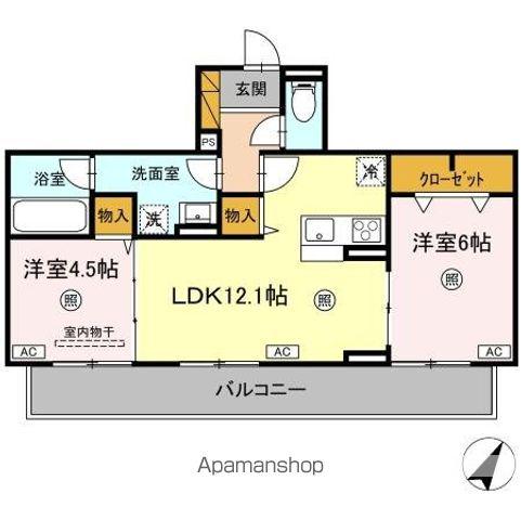 SERENVITA MATSUSHIROセレウィータ マツシロ(2LDK/2階)の間取り写真
