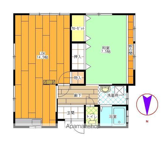 身延線 東花輪駅 徒歩14分 1階建 築33年(1LDK)の間取り写真