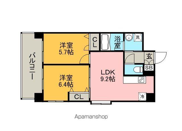 S-FORT福岡東(2LDK/9階)の間取り写真