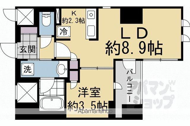 ローレルアイ京都四条大宮(1LDK/7階)の間取り写真