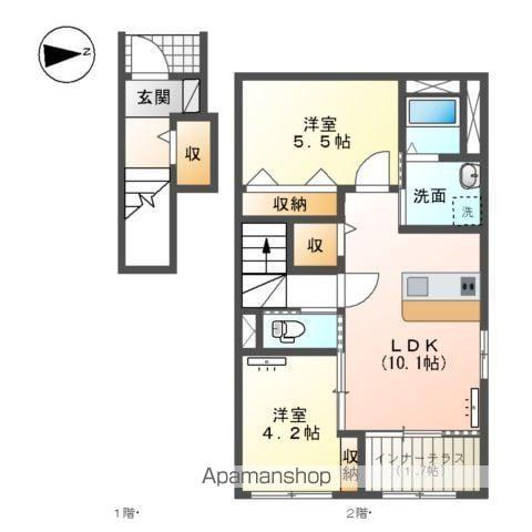 ルミエール(2LDK/2階)の間取り写真