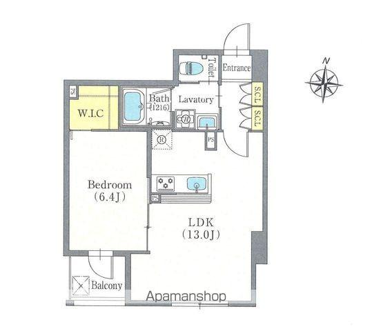 ルーエ錦(1LDK/2階)の間取り写真
