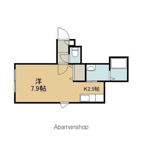 ナチュリラⅢ(1K/1階)の間取り写真