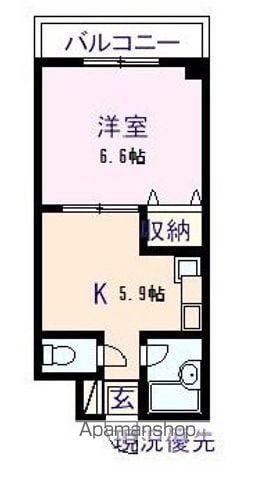 アーバン内海E(1DK/2階)の間取り写真