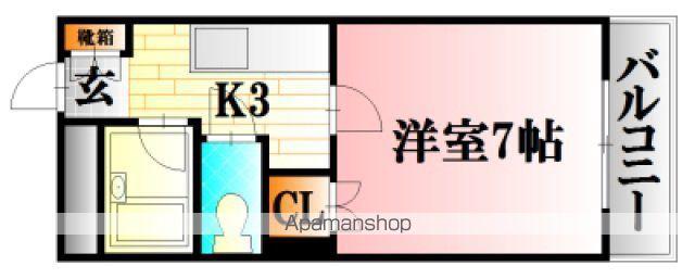 第二大内ビル(1K/1階)の間取り写真