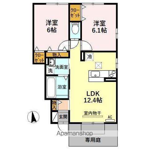 ラ メゾン デスポワA(2LDK/1階)の間取り写真