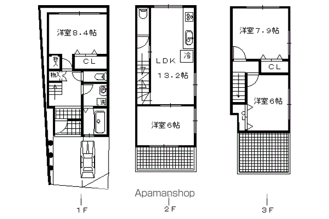京都市烏丸線 鞍馬口駅 徒歩10分 3階建 築21年(4LDK)の間取り写真