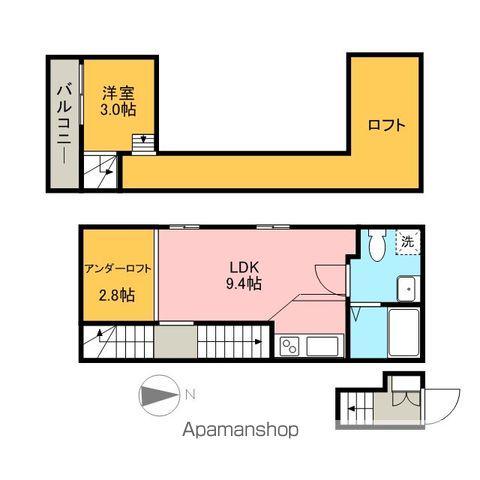 WHITE HILLS イースト(1LDK/2階)の間取り写真