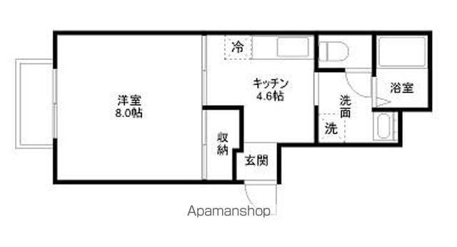 セジュール西川(1K/1階)の間取り写真