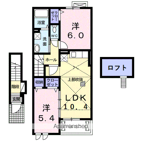 フィオリース3(2LDK/2階)の間取り写真