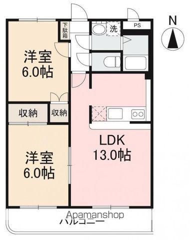 ヌーベルバーグⅠ・Ⅱ(2LDK/1階)の間取り写真