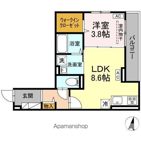 D PAINA 浅田(1LDK/3階)の間取り写真