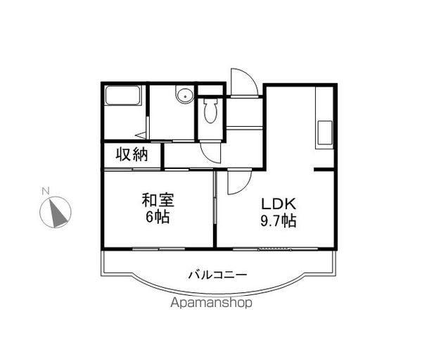 サンパレス神明(1LDK/2階)の間取り写真