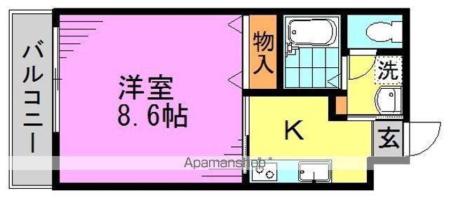 ベネチアーノ(1K/1階)の間取り写真