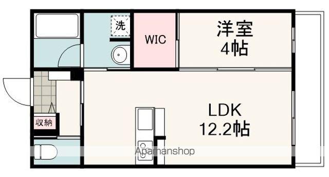 LUXE駒形(1LDK/2階)の間取り写真