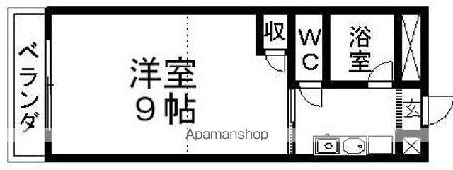 ヤングビレッジMAKI(1K/4階)の間取り写真