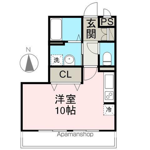 シンパティーアB(ワンルーム/1階)の間取り写真