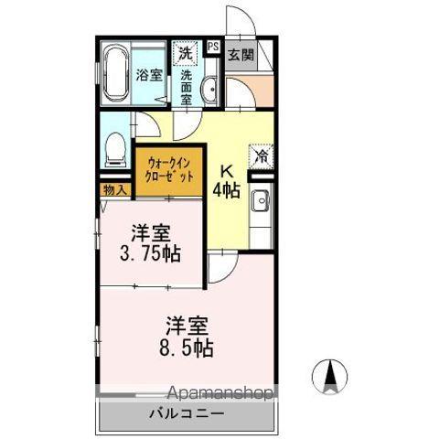 クレスト2(2K/3階)の間取り写真