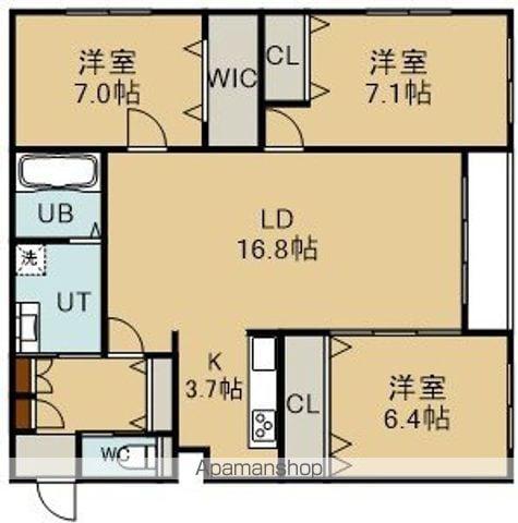 クレールマンション人見(3LDK/1階)の間取り写真