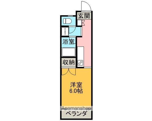 リバーサイドシティ(1K/2階)の間取り写真