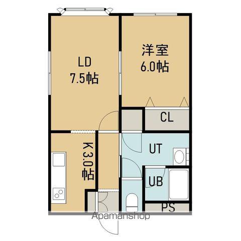 カーサフィオーレ(1LDK/2階)の間取り写真