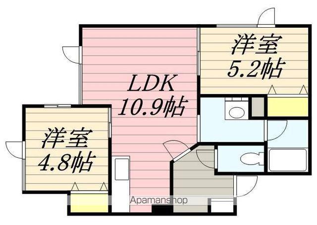 PRESENCE八軒(2LDK/3階)の間取り写真