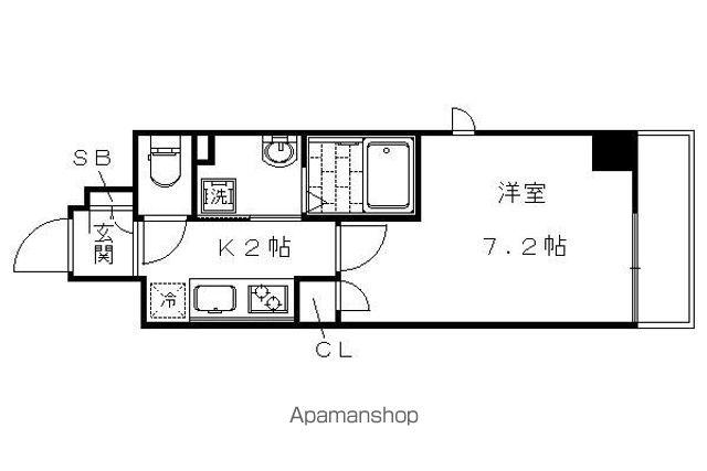 エスカーサ京都四条梅津(1K/5階)の間取り写真