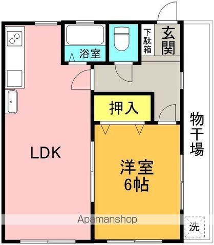新居ハイツ(1LDK/1階)の間取り写真