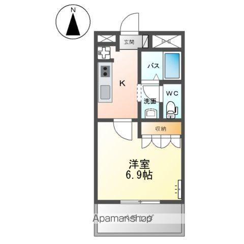 ザ・ワールド(1K/2階)の間取り写真