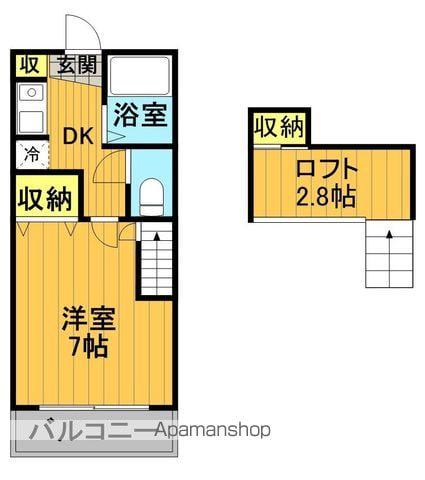 リバーヒル(1K/1階)の間取り写真
