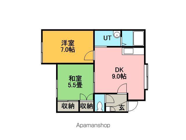 クロスハイツ(2DK/2階)の間取り写真