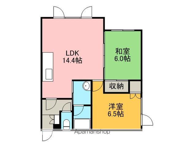 PLAZAマンション(2LDK/1階)の間取り写真