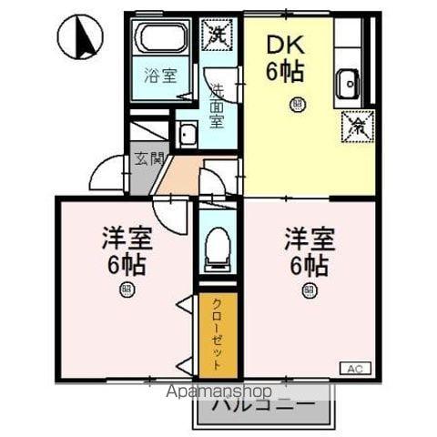ゑびすパーク(2DK/2階)の間取り写真