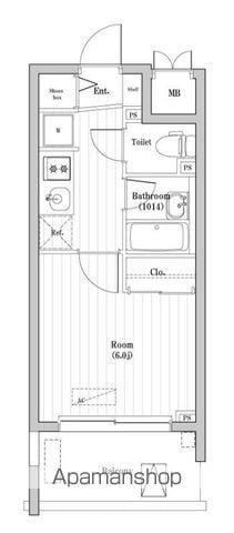 大森海岸レジデンス(1K/2階)の間取り写真