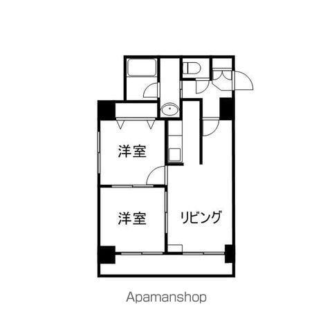 ラクラス札幌北7条(2LDK/9階)の間取り写真