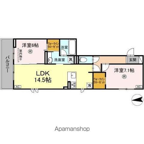 D-ROOM樋井川4丁目(2LDK/3階)の間取り写真
