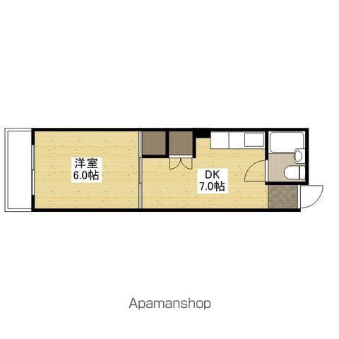 和秀舟入本町ビル(1DK/4階)の間取り写真