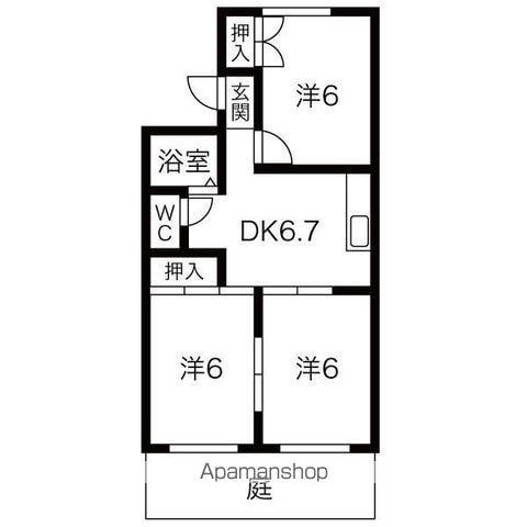 メゾンM1(3DK/1階)の間取り写真