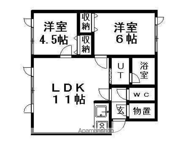 フラワーコーポⅡ(2LDK/3階)の間取り写真