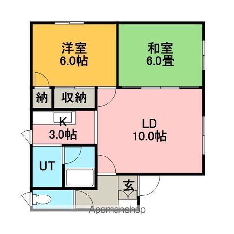 ヒューガウエスト(2LDK/1階)の間取り写真