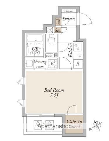 LIVE CASA 門前仲町(1K/3階)の間取り写真